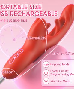 2 in 1 Tongue Thrusting Dildo Vibrator for Women 360 Rotating Clitoris Licking Flapping Couple Female Masturbator 7