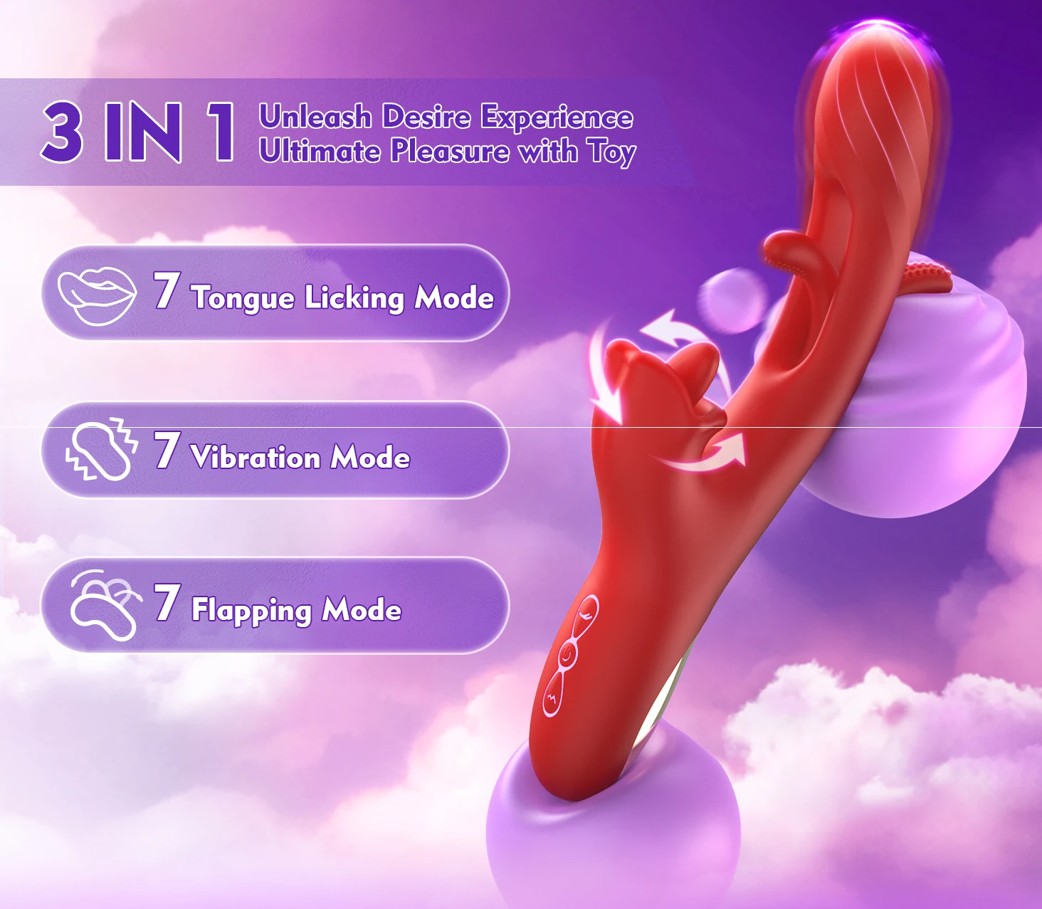 2 in 1 Tongue Thrusting Dildo Vibrator for Women 360 Rotating Clitoris Licking Flapping Couple Female Masturbator