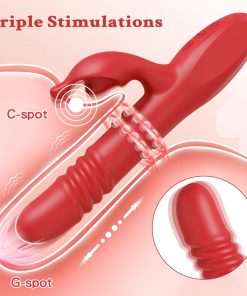 Powerful Rabbit Vibrator For Women G Spot Telescopic Rotating Clitoris Vagina Stimulator Female Masturbator 8