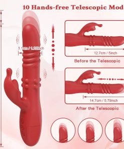 Powerful Rabbit Vibrator For Women G Spot Telescopic Rotating Clitoris Vagina Stimulator Female Masturbator 7