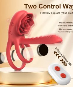 Rose Cock Ring Vibrator Penis Sleeve Sucking Stimulator Remote Control G-spot Erection Ring Clitoral 11