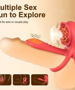 Rose Cock Ring Vibrator Penis Sleeve Sucking Stimulator Remote Control G-spot Erection Ring Clitoral 10