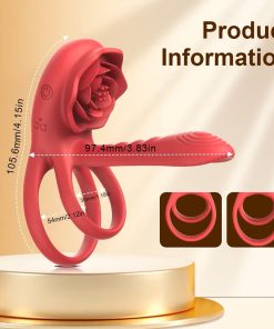 Rose Cock Ring Vibrator Penis Sleeve Sucking Stimulator Remote Control G-spot Erection Ring Clitoral 9