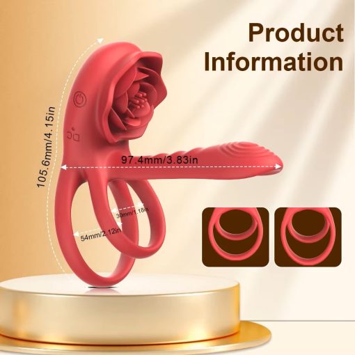 Rose Cock Ring Vibrator Penis Sleeve Sucking Stimulator Remote Control G-spot Erection Ring Clitoral 4