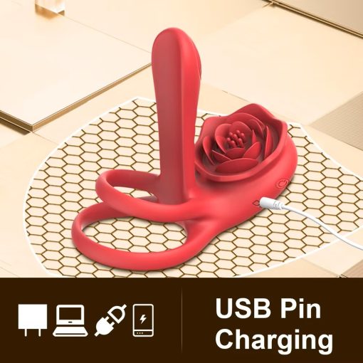 Rose Cock Ring Vibrator Penis Sleeve Sucking Stimulator Remote Control G-spot Erection Ring Clitoral 3