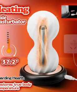 Male Masturbator Cup Pocket Pussy Stroker Manual Artificial Vagina Locking Delay Vibrating Heating Anal Beads 9