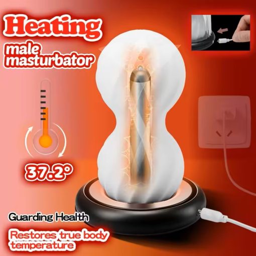 Male Masturbator Cup Pocket Pussy Stroker Manual Artificial Vagina Locking Delay Vibrating Heating Anal Beads 4