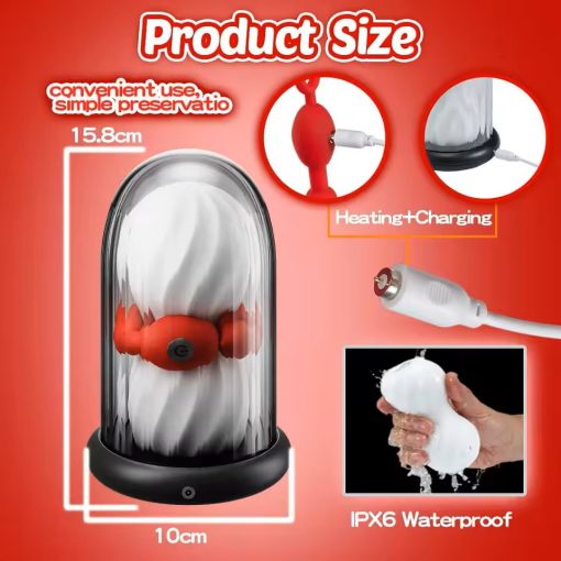 Male Masturbator Cup Pocket Pussy Stroker Manual Artificial Vagina Locking Delay Vibrating Heating Anal Beads 5