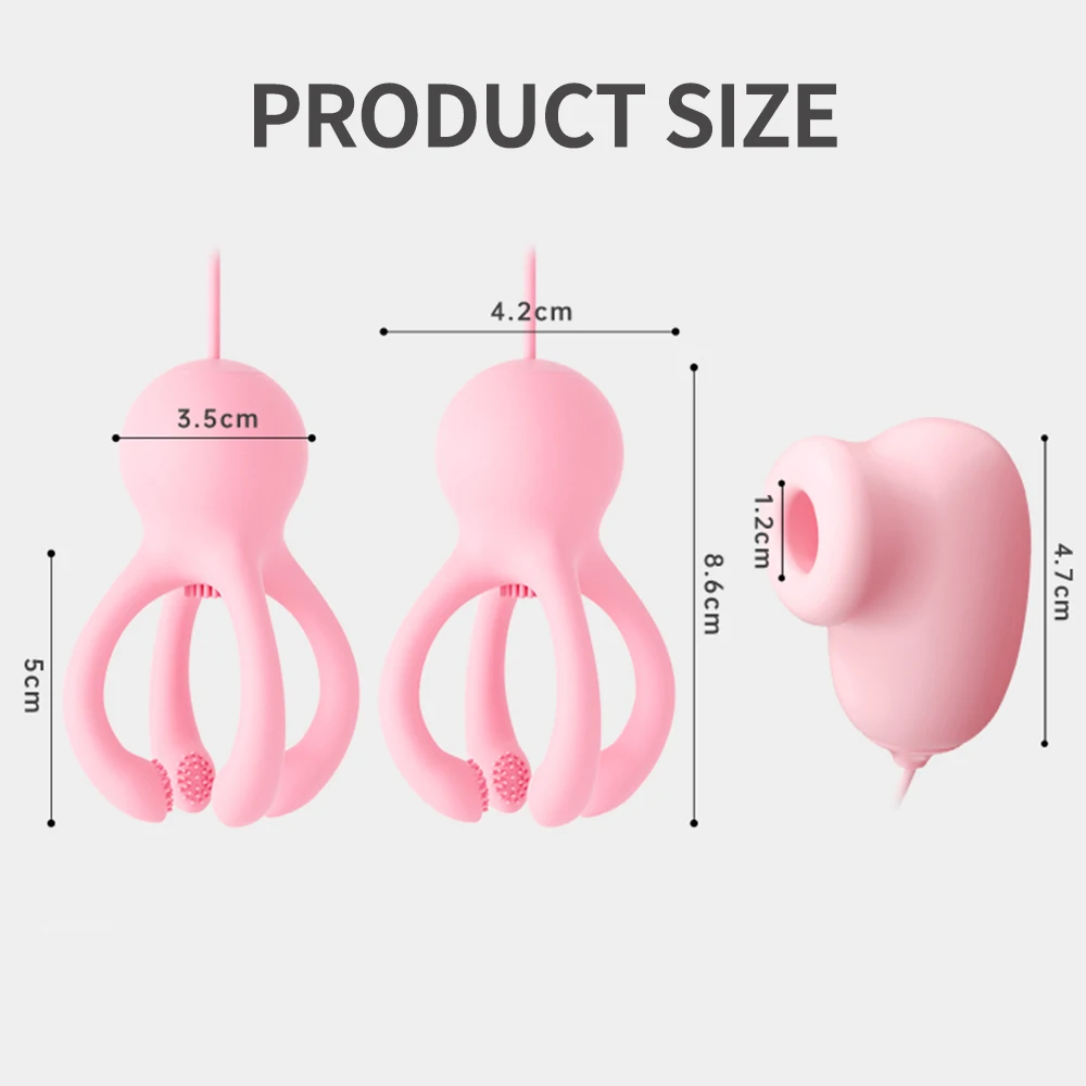 Nipple Vibrator for Women Breast Massage Nipple Clamp Enhancer Nipple Sucking Stimulator 30