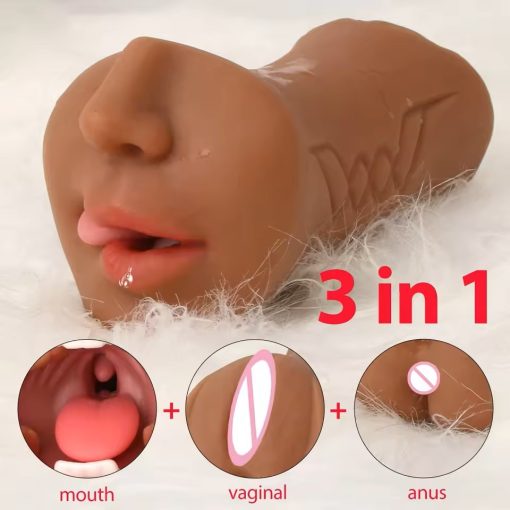 3 IN 1 Masturbation For Men Deep Throat Artificial Real Pussy Oral Male Masturbator Blowjob Realistic Rubber Vagina 2