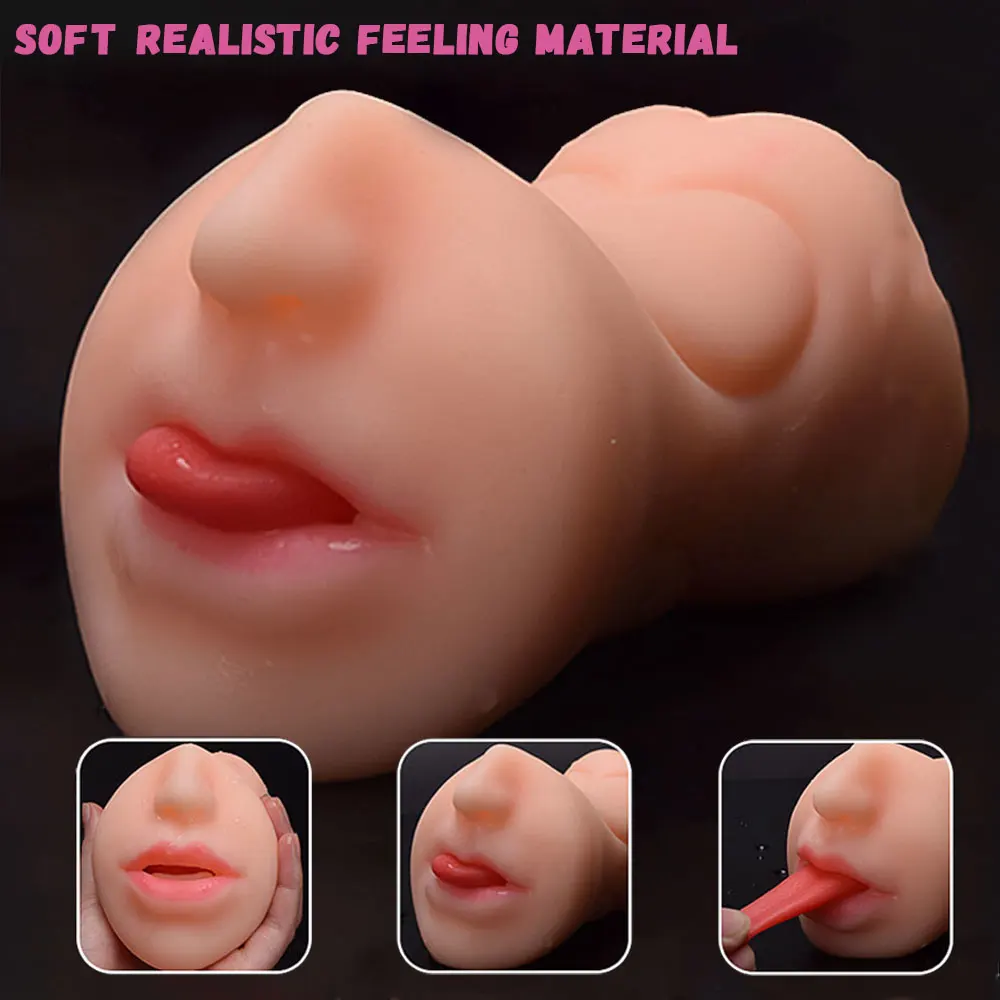 3 IN 1 Masturbation For Men Deep Throat Artificial Real Pussy Oral Male Masturbator Blowjob Realistic Rubber Vagina