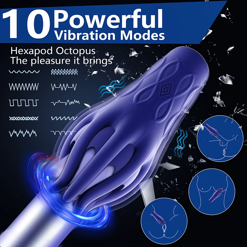 10 Speed Glans Vibrator Penis Massage Male Masturbator For Men Lasting Delay Endurance Exer