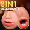 3 IN 1 Masturbation For Men Deep Throat Artificial Real Pussy Oral Male Masturbator Blowjob Realistic Rubber Vagina